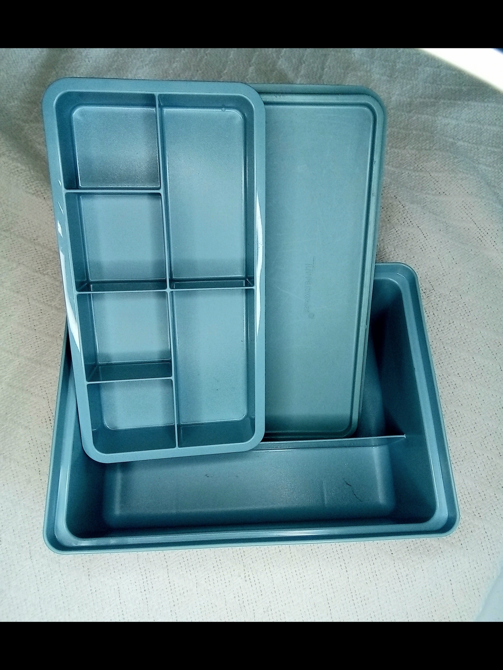 80's Vintage 3pc Tupperware Stow-n-Go Tuppercraft Storage Organize Craft Jewelry